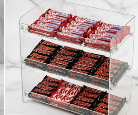 Expositor de Balcão em Acrílico para Chocolates