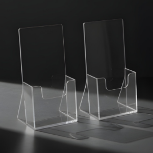 Porta Folheto em Acrílico A4 de Mesa – Expositor Vertical para Catálogos e Informativos
