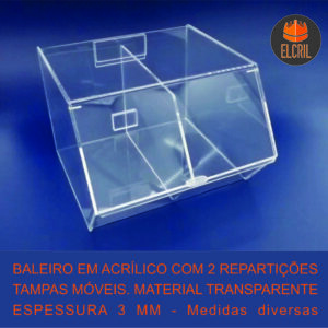 Baleiro Duplo em acrilico 03