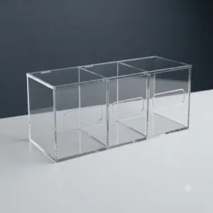 Baleiro Em Acrílico Com 3 Compartimentos
