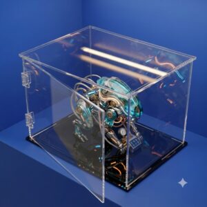 Caixa Em Acrílico Modelo Vitrine Com Porta Frontal