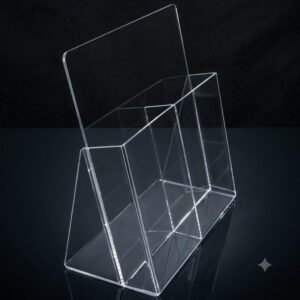 Display de mesa Porta Folhetos Duplo Modelo "L" com 2 bolsas