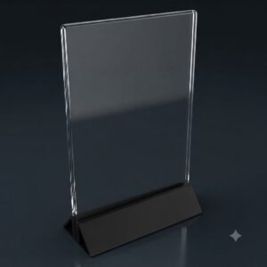 Display Porta Folhetos Em Acrílico Modelo Base Preta
