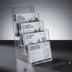 Display Porta Folhetos Em Acrílico Modelo Cascata