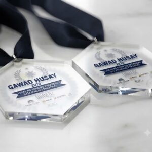 Medalha Em Acrílico MD06 - Recorte Sextavado