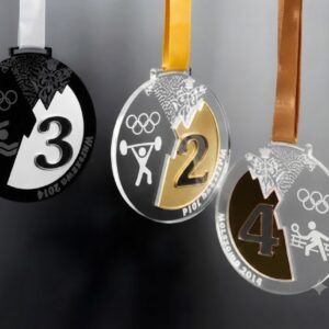 Medalha Em Acrílico MD11 - Modelo Redondo Com Aplique