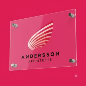 PAINEL EM ACRÍLICO Modelo PN03  - Placa Simples com aplicação de adesivo ou gravação
