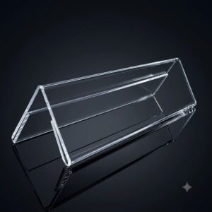 Prisma de Mesa em acrilico, com dobra para papel frente e verso . Modelo "V" invertido