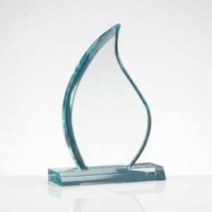 Troféu em Acrílico Modelo Folha Menor com acabamento lapidado - TF07