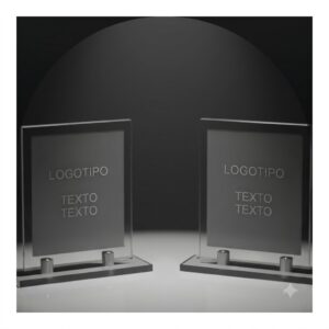 Troféu em Acrílico Reto posição vertical TF12
