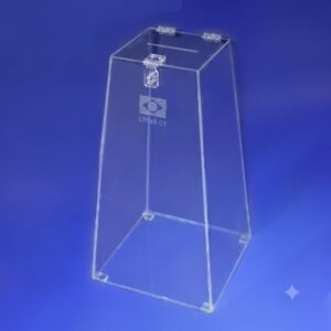 Urna Em Acrílico Modelo Trapézio Com 45 Cm de Altura - UN07